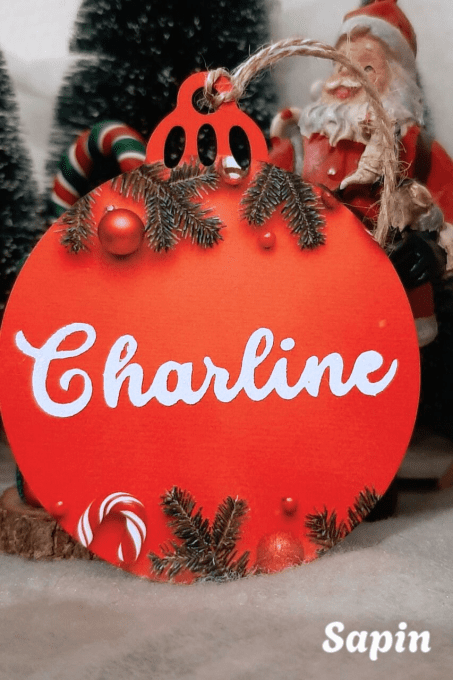 Boules de Noël personnalisées THÈME ROUGE 6 modèles au choix